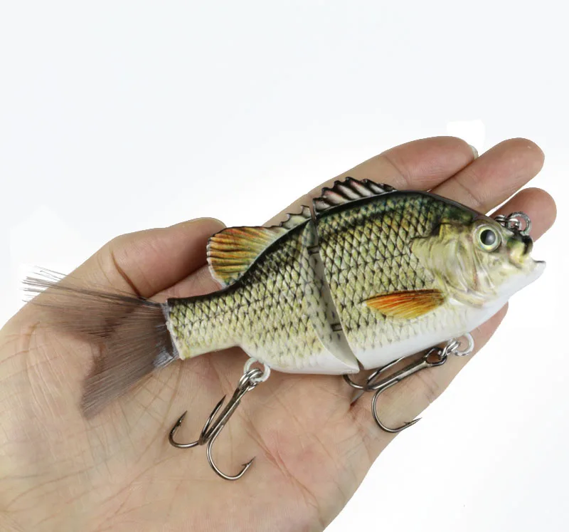 2 Segments Jointed Fishing Lure 13cm 42.7g Rattle Bluegill Glider Swimbait Crankbait Bass Pike Fish Lure Sea   Fishing Bait