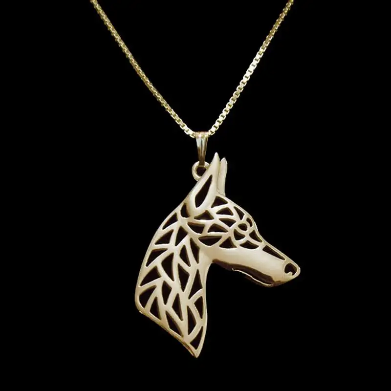 Fashion Dog Pendant Necklaces Jewelry Lovers' Doberman profile Necklaces Drop Shipping