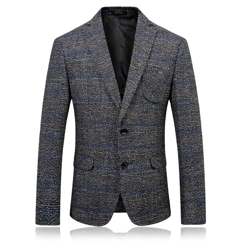 

2019 Autumn British Style Men's Fashion Casual Blazers Classic Business Woolen Blazer Man Suit Male Coat Jacket Full Size S-6XL