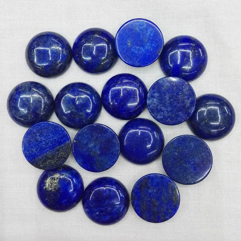 Fashion lapis lazuli 20MM 10pcs/lot Natural Stone round Bead Charm high quality cab cabochon beads for jewelry making Wholesale