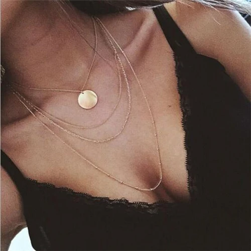 Vintage Punk Multi Layer Mond Sterne Herzen Streifen Simulierte Perle Halsketten Anhänger für Frauen Böhmischen Zubehör Geschenk – Detail 16