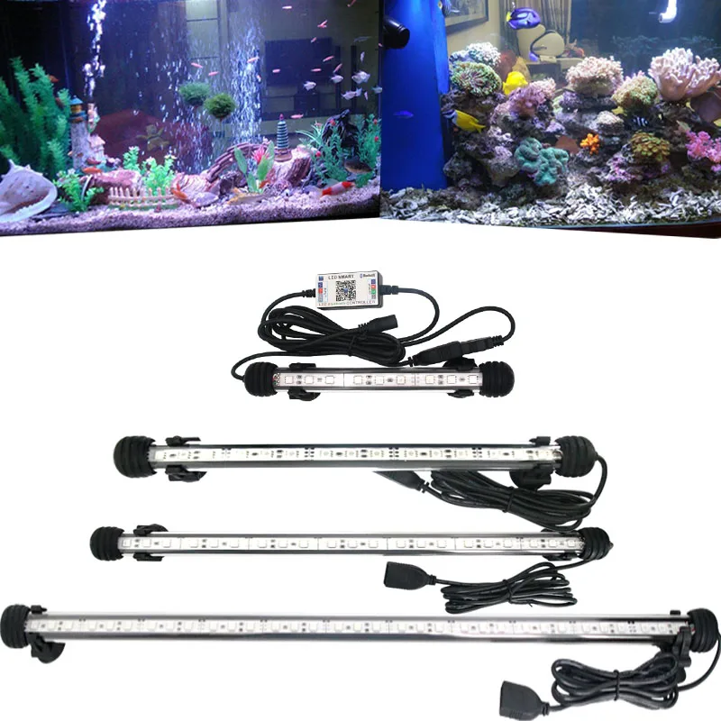 Submersible Aquarium Led Lighting RGB Marine Fish Tank Led Light For Aquarium Lamp Waterproof Light Fixture Bluetooth Controller