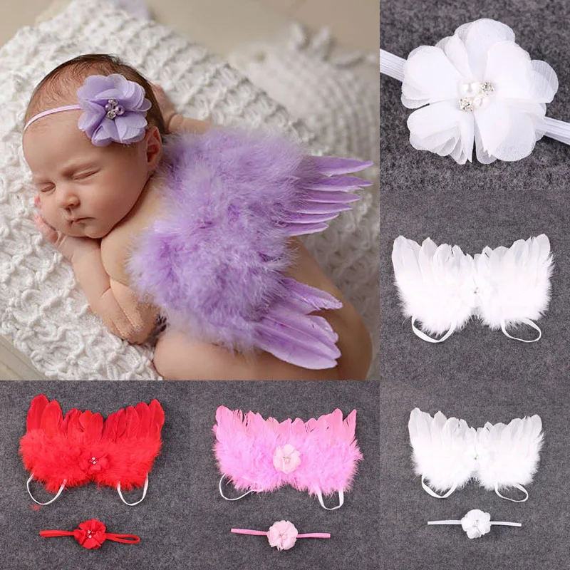 Top Quality New Infant Newborn Baby Kids Angel Fairy Feather Wing Costume Photo Prop for Children's Day Gift Present Items