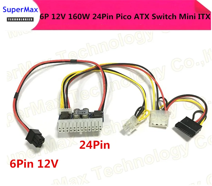 

PCI-E 6pin Input DC-ATX-250W 24pin Power Supply Module Swithc Pico PSU Car Auto Mini ITX High DC-ATX power module ITX Z1