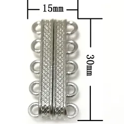 도매 15x30mm 5줄 실버 자석 목걸이 걸쇠