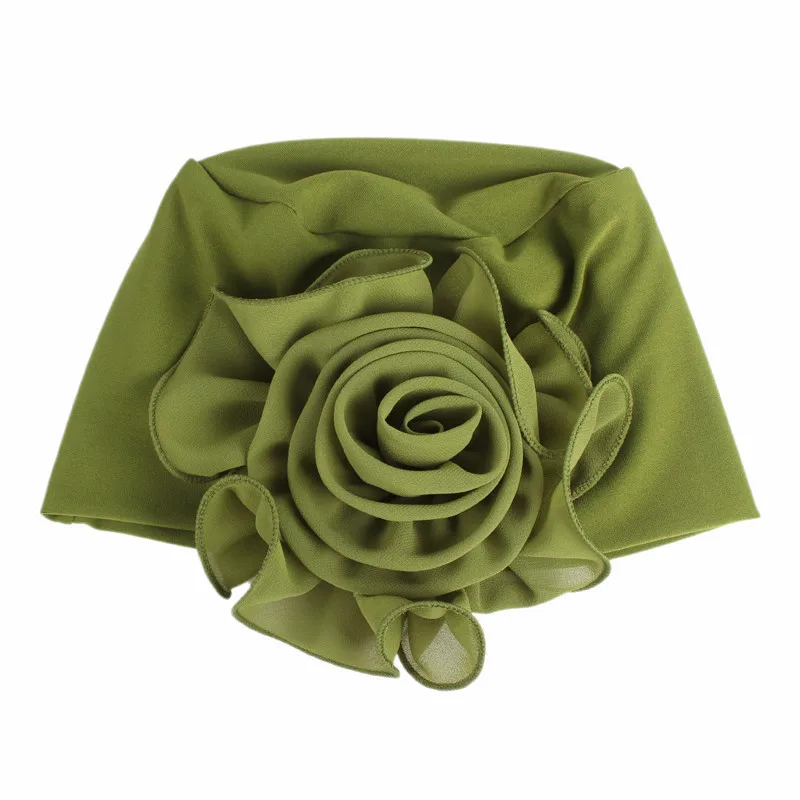 Turbante de flores hermosas para mujer, gorro de tela elástica para la cabeza, accesorios para el cabello para mujer, Hijabs musulmanes, bufanda,