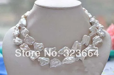 

32" 20mm white baroque KESHI REBORN biwa PEARL NECKLACE