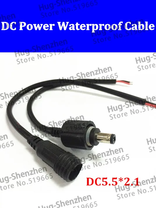 

DC5.5*2.1 waterproof male and female connector with cable for DC power cable 50pair