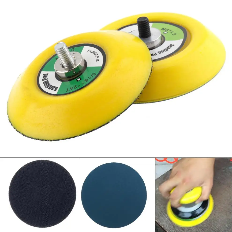 2pcs/lot 3 Inch Professional 12000RPM Dual Action Random Orbital Sanding Pad with Hairy & Smooth Surface for Pneumatic Sanders