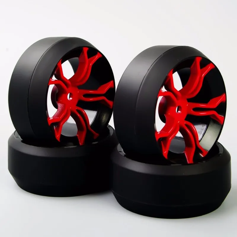 MPNKR+PP0367 1/10 Scale Drift Tires and Wheel Rims with 12 mm Hex fit RC HSP HPI On-Road Racing Car Model Accessories