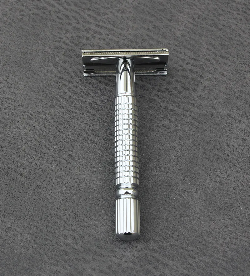 BAILI Safety Razor Chrome Alloy Top quality with Packing Sliver Unscrew The Two-sided turret Manual Shaving razor +1 Blades