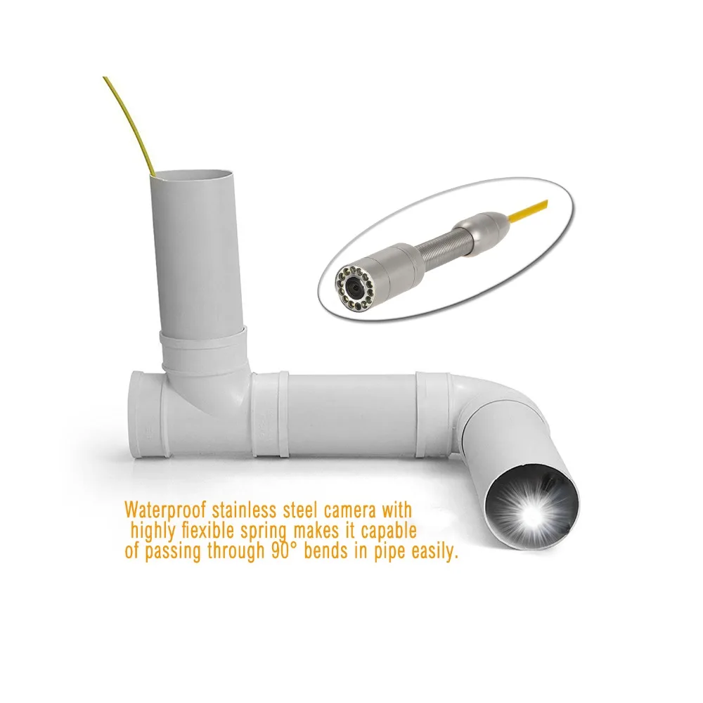 All-In-One 23Mm Syanspan 9 "Monitor Pijp Inspectie Video Camera, afvoer Riool Pijplijn Industriële Endoscoop Met Meter Teller