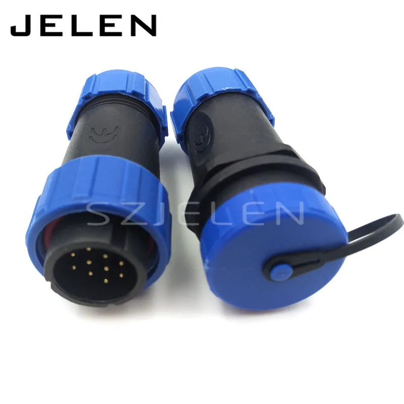 SP21  10pin Cable connector, Waterproof connector plug and socket, led 10 pin power  wire connectors IP68