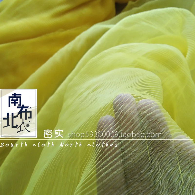 Crushed pleated organza fabric DIY craft high-density knit yarn The bitter fleabane  skirt  dress fabric cos Eva garments