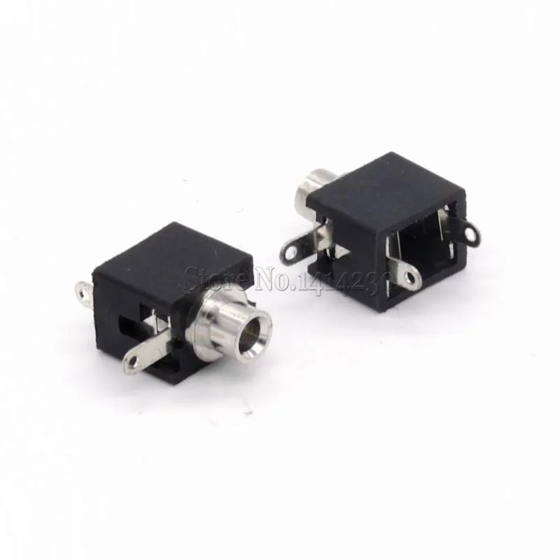 10PCS PJ-201 2.5mm Female Audio Connector 3 Pin DIP Headphone Jack Socket Mono Channel Without Nut