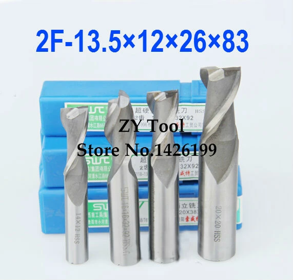 

Free Shipping 2 pcs/set 13.5MM 2 Flute HSS & Aluminium End Mill Cutter CNC Bit Milling Machinery tools Cutting tools.Lathe Tool