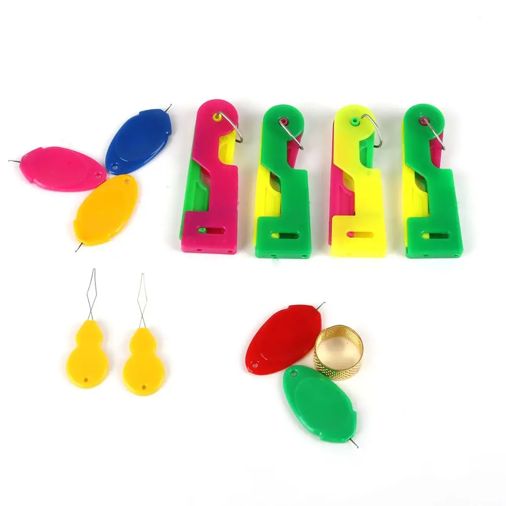 Plastic Handle Craft Thread Cutter+Threader Sewing Use Tool  Elderly Guide Needle Easy Device Automatic Tool Sewing Accessories