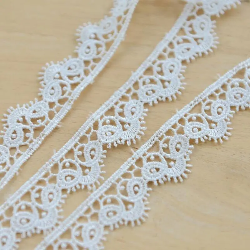 White Lace Trim Embroidery Lace Ribbon for Sewing Wedding Dress Garment Decoration