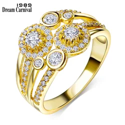 DreamCarnival 1989 Stunning Classic Simple Design Ringen for Women Top Quality Clear White Zircon anillos mujer Rings SJ22259