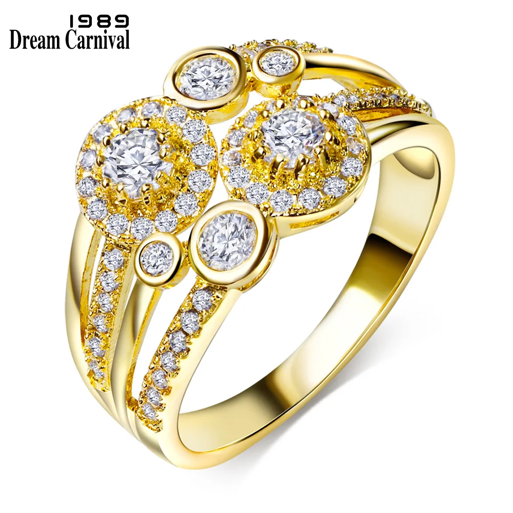 DreamCarnival 1989 Stunning Classic Simple Design Ringen for Women Top Quality Clear White Zircon anillos mujer Rings SJ22259