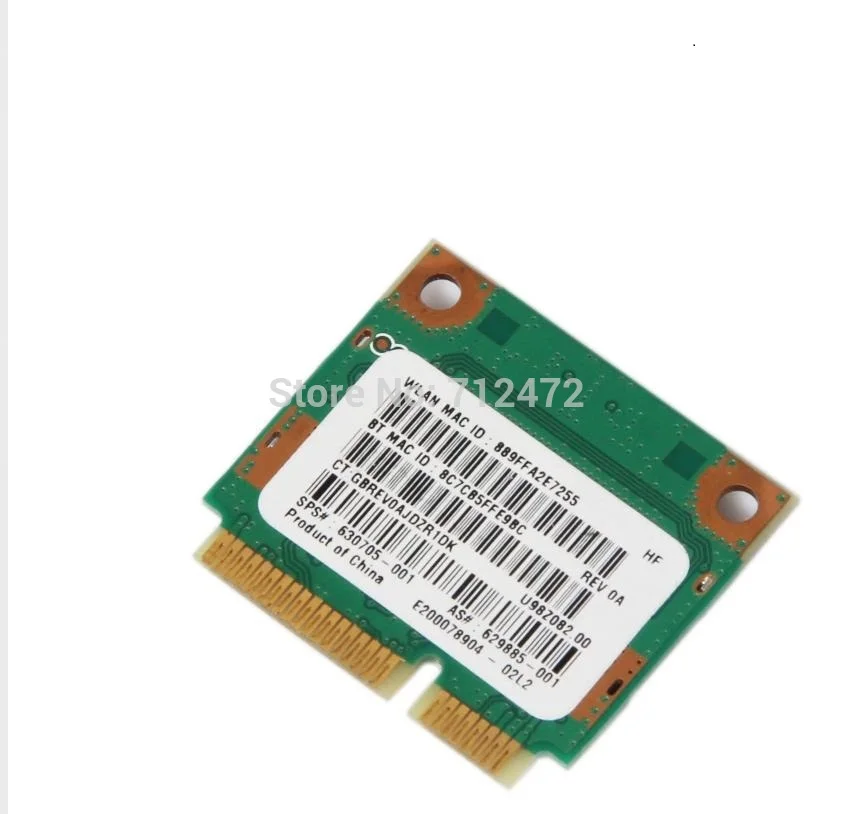 Wireless card WiFi for Bluetooth3.0 For Ralink RT5390BC8 half Mini PCI-E 802.11b/g/n For Hp DM1 DV4 DV7 G4 G6 G7 SPS:630705-001