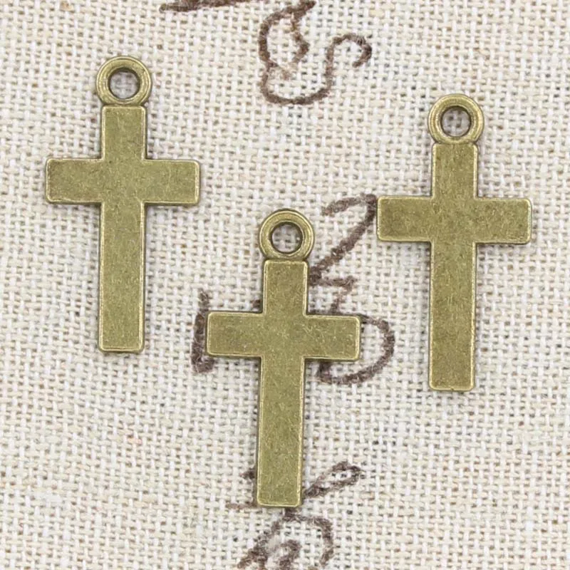 15pcs Charms Double Sided Cross 24x13mm Antique Making Pendant fit,Vintage Tibetan Bronze Silver color,DIY Handmade Jewelry