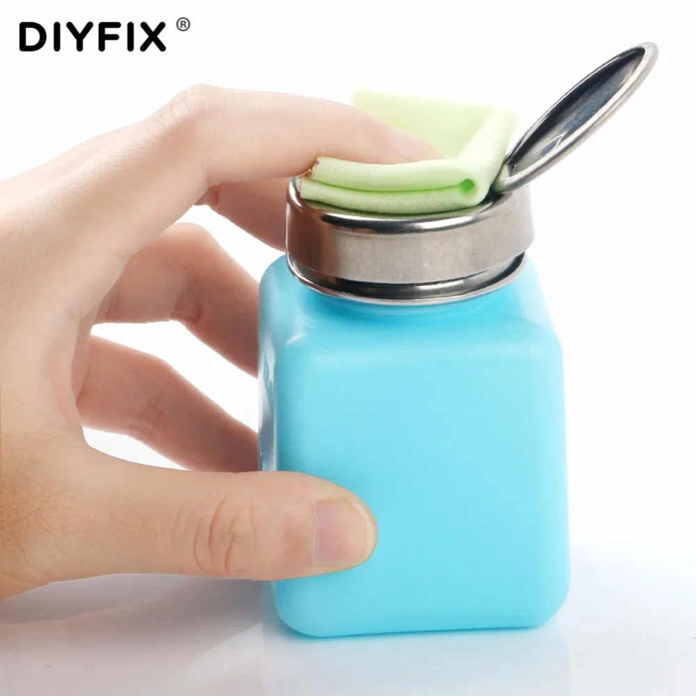 DIYFIX 120ML bottiglia per pressa per alcol liquido vuota rimozione residui di colla strumento pulito bottiglia per pompa Dispenser portatile