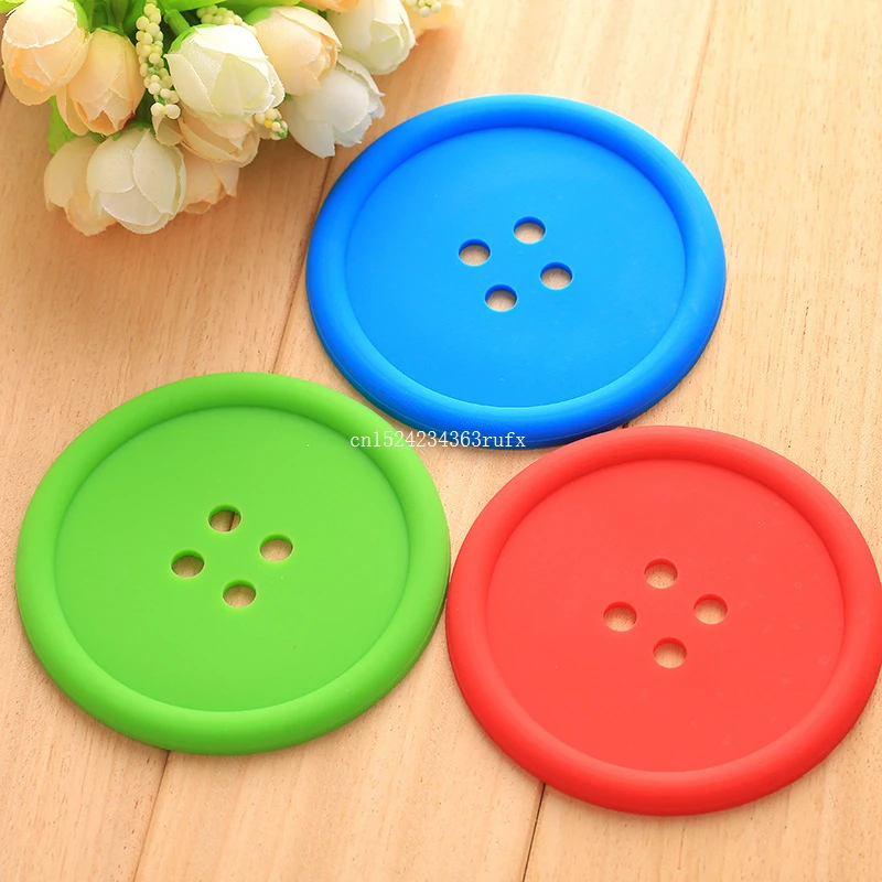 

1000 pcs Silicone Button Coasters Tea Cup Cushion Drinks Placemat Holder Button Cup Coaster Pads Coffee Pad