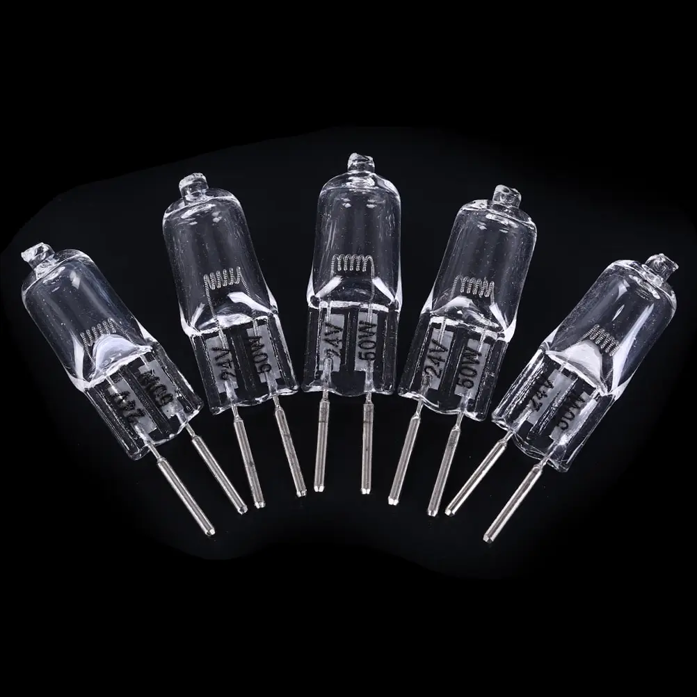 5pcs 24V/220V 20W~60W 2900K Machine Work Lights Beads G5.3 Halogen Bulb Dedicated Lathe Tool Machine Work Lamp Warm White Clear