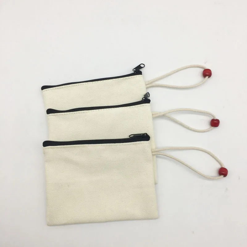 100Pcs/Lot Blank Canvas Pocket Bag With Cotton Rope Handle Travel Toiletry Bag Coin Pouch 11cmx15cm