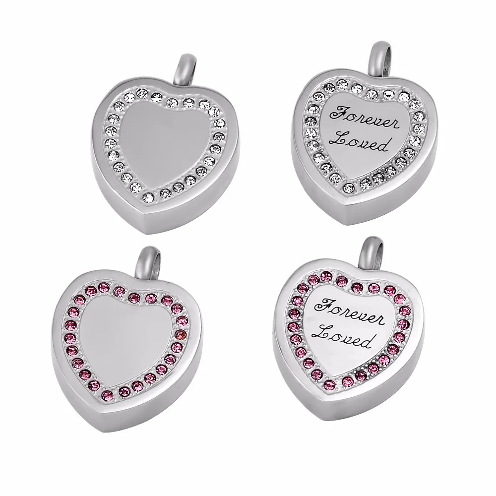 

IJD9638 Free Engraving Forever Love Heart Stainless Steel Ashes To Ashes Cremation Jewelry Memorial Urn Necklace For Women Gifts