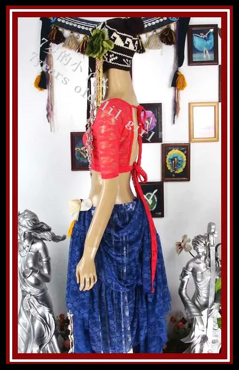 Spitze Bauchtanz Top Ats Tribal Choli Kurzarm DQ117-122