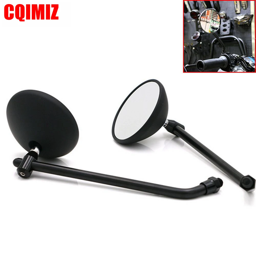 New Carbon Fiber Color Black Round 10MM 8MM Screw Motorbike Side Mirror For Harley Motorcycle Rear View Mirror Universal