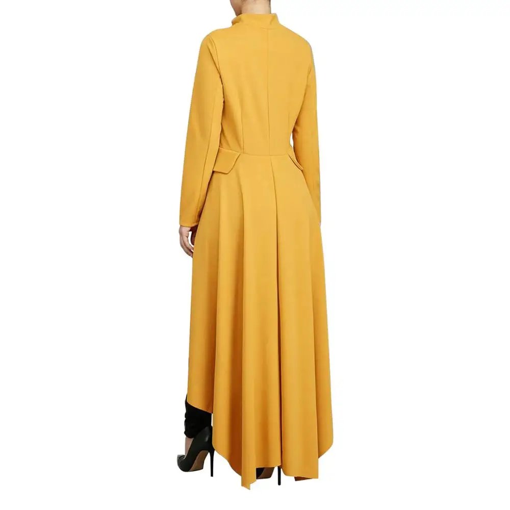 Jyccr-Robe à manches longues et fermeture éclair pour femme, tunique grande taille, maxi, élégante, haute, basse, écologique, automne, AM0