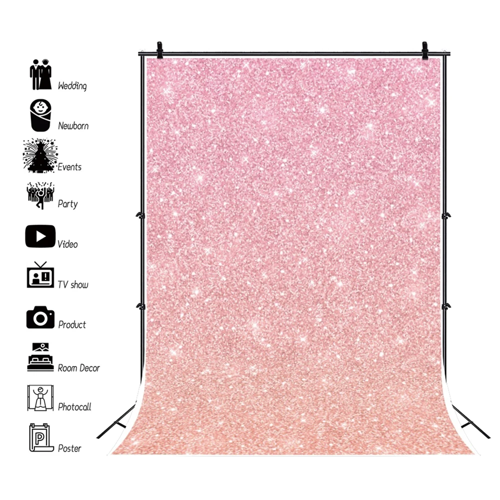 Photo Background Pink Shiny Polka Dots Romantic Love Birthday Party Decor Pattern Photography Backdrops Photocall Photo Studio