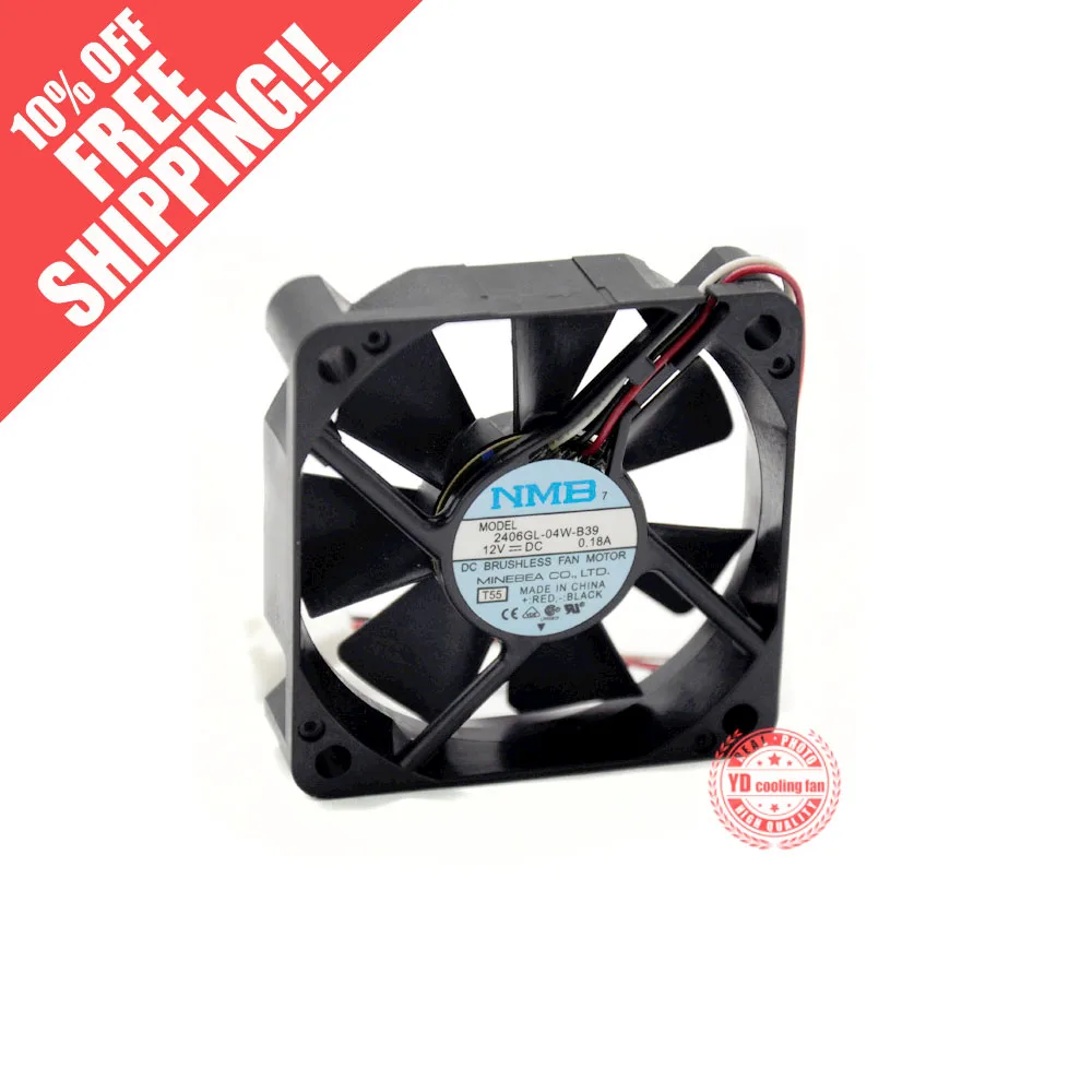 NEW NMB-MAT Minebea 2406GL-04W-B39 6015 12V 0.18A 6CM Frequency converter cooling fan