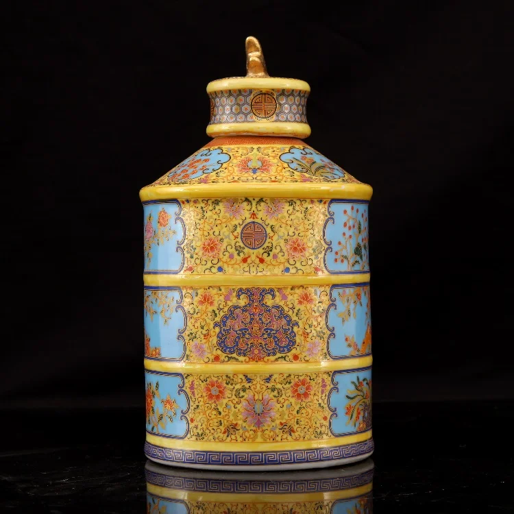 Jingdezhen Antique Enamel Vase Qing Yong Zheng Tea Gilt Antique Porcelain Ancient Porcelain Collection