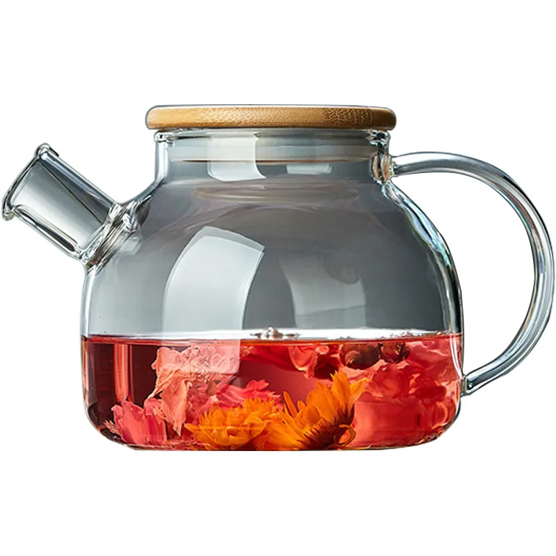 12 pcs 1000ml Heat Resistan Glass Teapot simple kettle tea pot Convenient Office Tea coffee pot