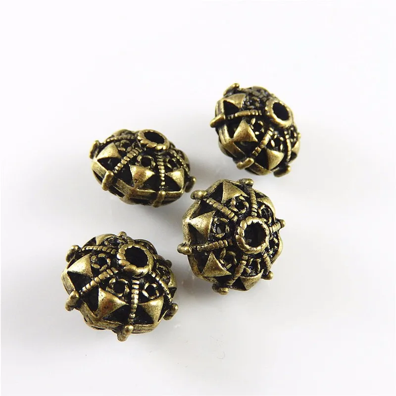 Julie Wang 10PCS Punk Beads Antique Bronze Zinc Alloy Spacer Beads Findings Fashion Bracelet Jewelry Making Accessory