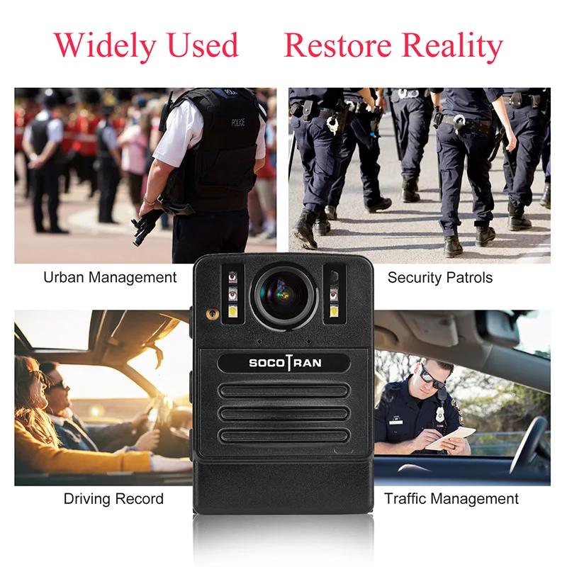SOCOTRAN DSJ-S9 HD in tempo reale Registratore di applicazione della Legge corpo di Polizia video fotocamera con 2 \