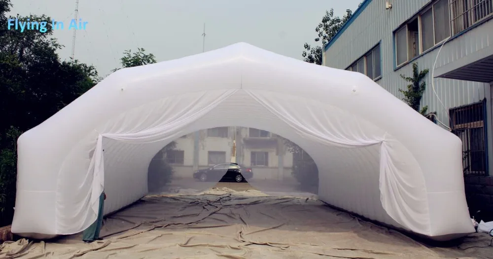 8m Large Portable White Inflatable Marquee Wedding Tent Outdoor Airblown Structure Tunnel With Curtain For Event