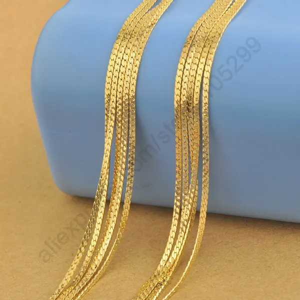 

Free Shipping 5PCS 28" Yellow Gold Filled Necklaces Chain 1.8MM For Pendant With Lobster Clasps Nice Lots Accessories