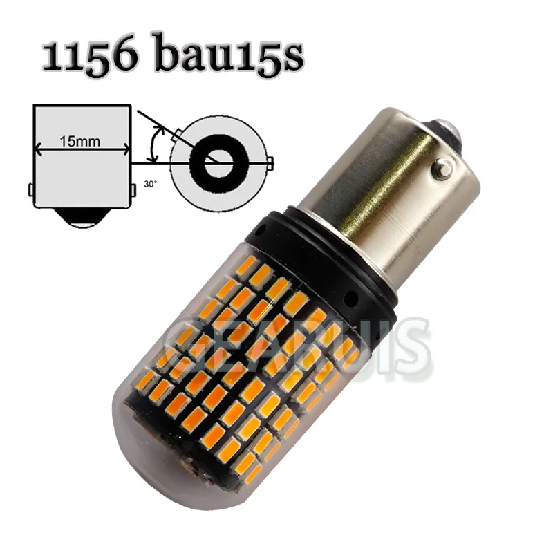 مجموعة لا فرط فلاش Canbus 22 واط PY21W BAU15S 1156 BA15S T20 7440 T25 3157 1.8A 144 SMD 3014 سيارة السيارات عكس النسخ الاحتياطي بدوره إشارة #3