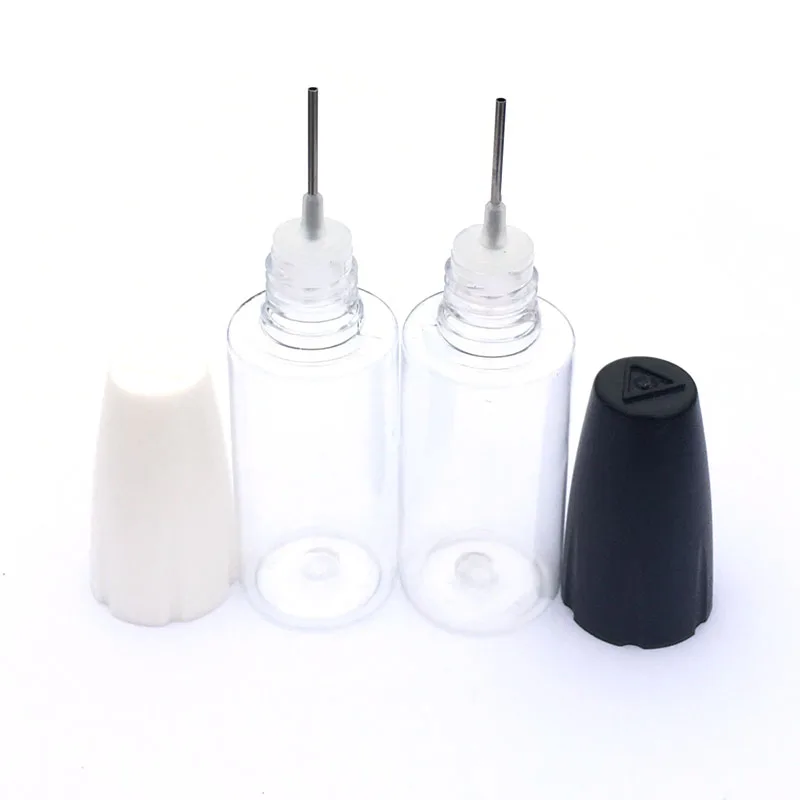 

1000Pcs 10ML Vape E Juice Liquid Empty Plastic Dropper Bottle PET Long Thin Needle Oil Vial With White Black Cap