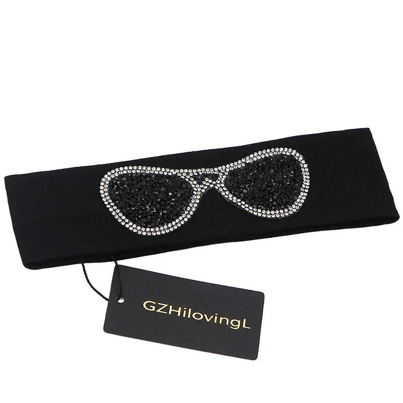 GZhilovingL Baby Boys Girls Rhinestone Headbands Glasses 2018 Fashion Solid Cotton Childs Kids Hair Accessories Elastic Hairband