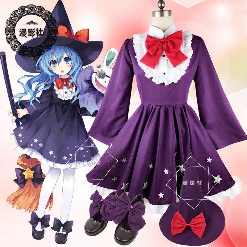 

DATE A LIVE Yoshino Cosplay Costume Christmas Dress Stage Dress Free Shipping +Hat A