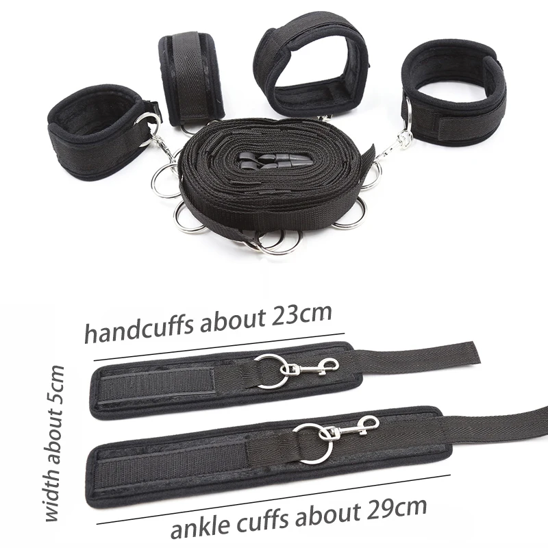 ลูกสุนัขเล่นคู่เกมเพศเตียง Restraints Handcuffs เพศของเล่นสําหรับคู่ผลิตภัณฑ์เครื่องมือ Bondage คงที่มือข้อเท้าของเล่นเร้าอารมณ์