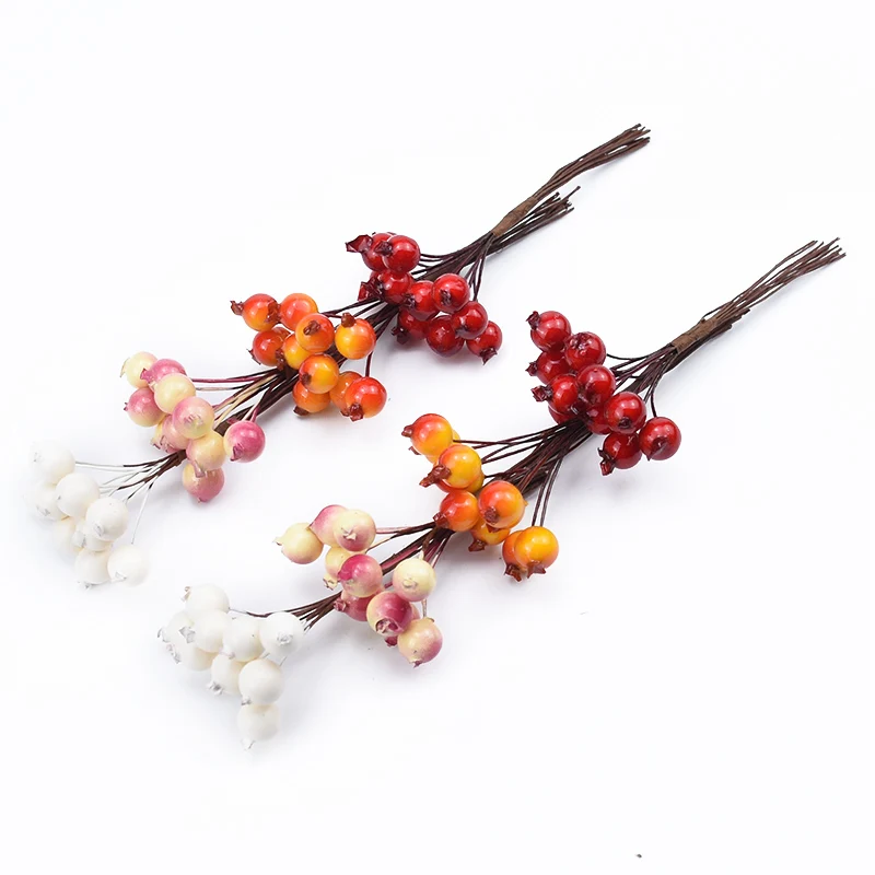 10 قطع عيد الميلاد الحرف رغوة الكرز الفاكهة ل حفل زفاف ديكور المنزل لتقوم بها بنفسك الهدايا صندوق سكرابوكينغ شدات النباتات الاصطناعية