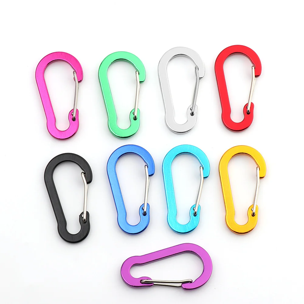 5PC Aluminum Alloy Carabiner Outdoor Backpack Camping Climbing Buckle Fishing Hook Keychain Lock Buckle Snap Clip Tools