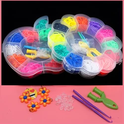 Tear de borracha com 12 cores, bracelete de brinquedo para crianças e meninas, kits de presentes, artesanato, laços, brinquedos diy, pulseiras de tear, faixas de cabelo para meninas, 400 peças